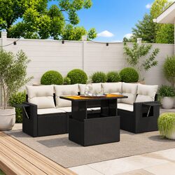 Durable 6 Piece Garden Sofa Set for Outdoor Living