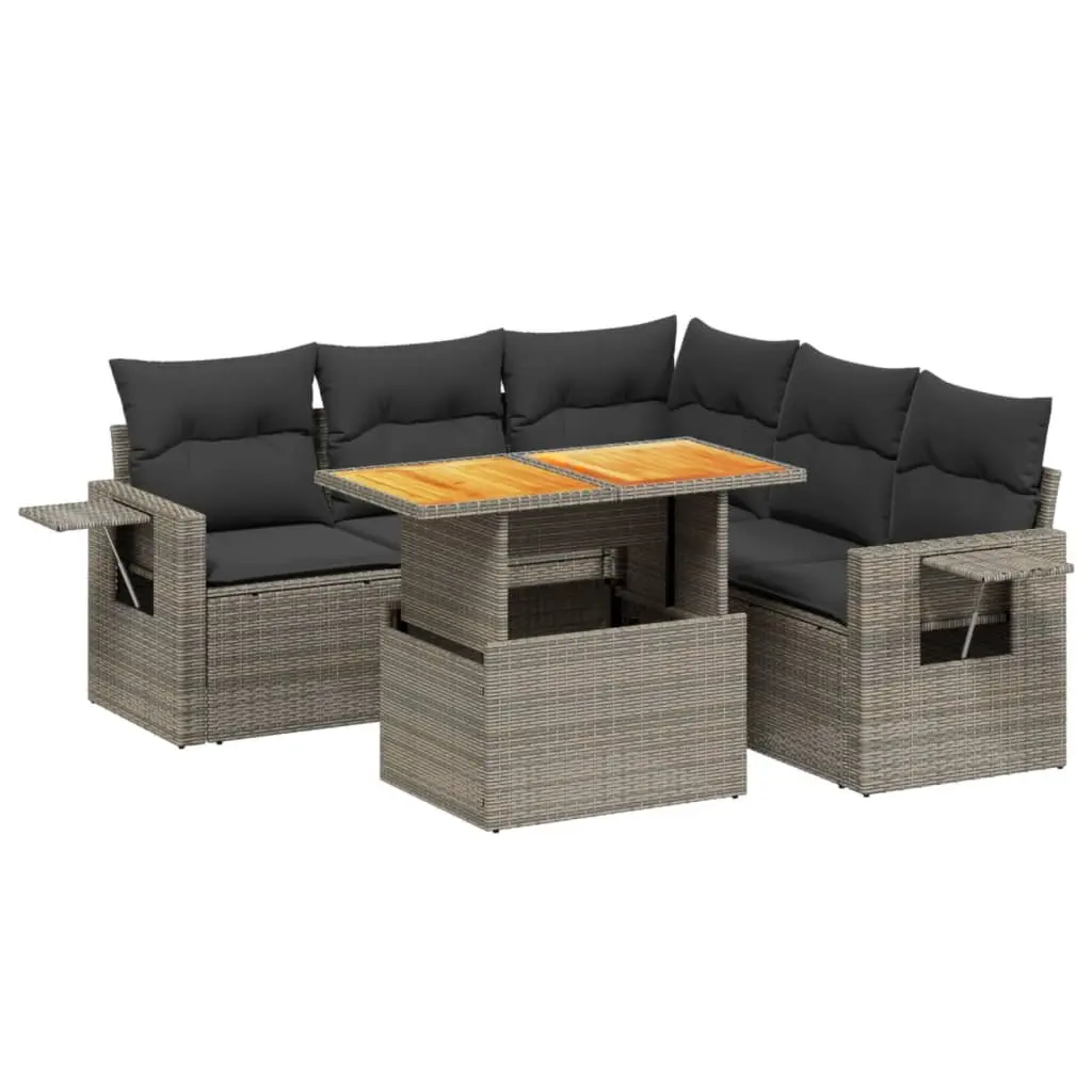 6-Piece Modular Garden Sofa Set in Grey