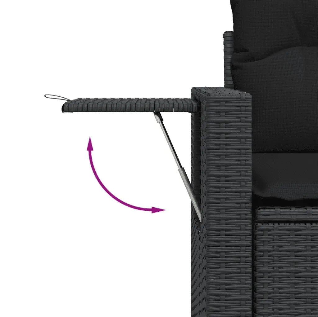 Black 6-Piece Garden Sofa Set with Durable Poly Rattan