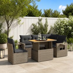 High-Quality Garden Sofa Set 6 Piece Outdoor Furniture Grey