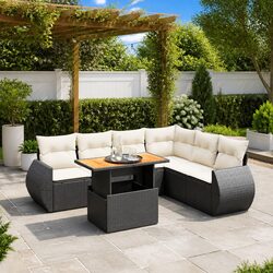 Durable 7 Piece Outdoor Garden Sofa Set with Cushions