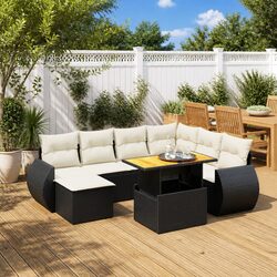 Stylish 8 Piece Black Garden Sofa Set for Outdoor Spaces