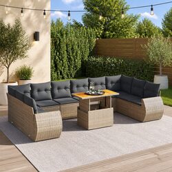 Grey 11 Piece Modular Garden Sofa Set for Outdoor Living