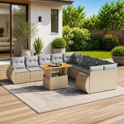 Premium 11-Piece Modular Garden Sofa Set with Cushions