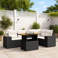 Durable 6-Piece Garden Sofa Set with Cushions