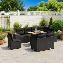 Durable 9 Piece Outdoor Garden Sofa Set with Cushions
