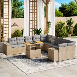 Premium 11 Piece Garden Sofa Set with Adjustable Table