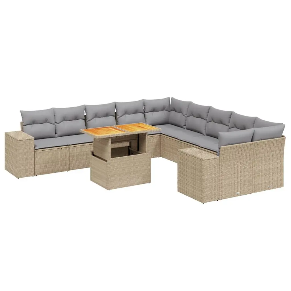 11 Piece Garden Sofa Set with Adjustable Table