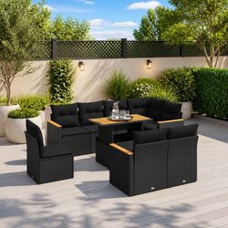 Premium 9-Piece Outdoor Garden Sofa Set with Cushions