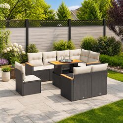 High-Quality 9 Piece Garden Sofa Set for Outdoor Use