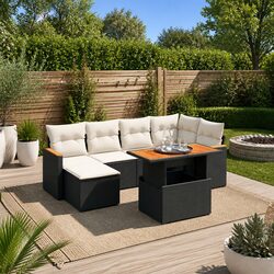 7-Piece Outdoor Patio Furniture Set with Adjustable Table