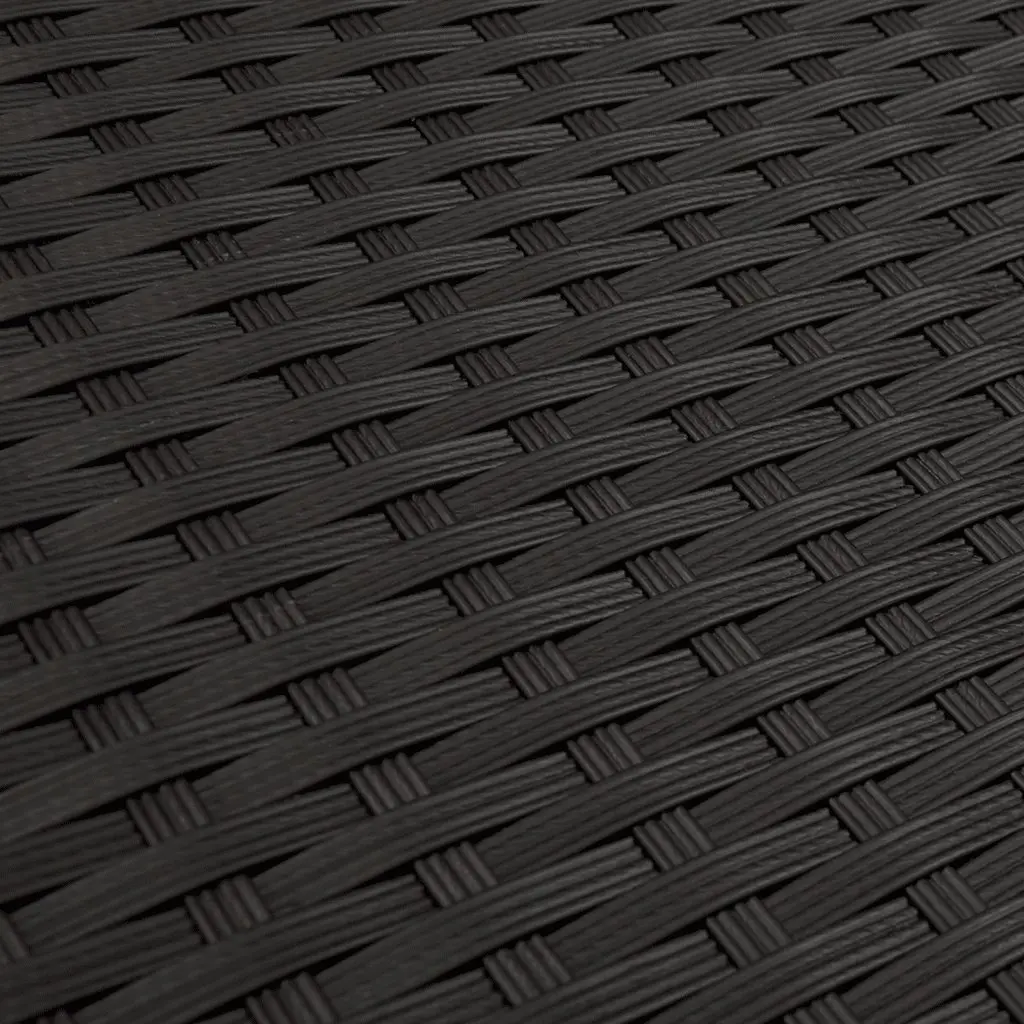 10 Piece Black Poly Rattan Garden Sofa Set