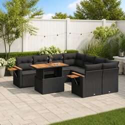 Premium 9 Piece Modular Garden Sofa Set with Cushions