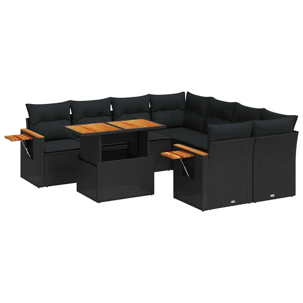 9 Piece Modular Garden Sofa Set with Cushions