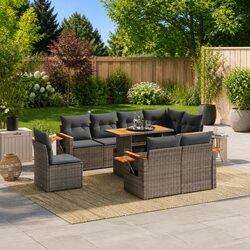 Durable 9 Piece Garden Sofa Set for Outdoor Spaces