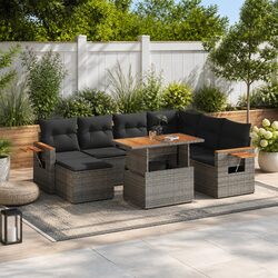 Premium 8-Piece Outdoor Sofa Set with Adjustable Table