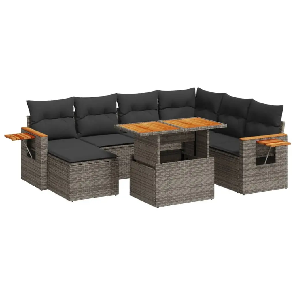 8-Piece Outdoor Sofa Set with Adjustable Table
