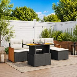 Durable 6 Piece Garden Sofa Set for Outdoor Comfort