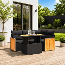 Premium 5 Piece Modular Garden Sofa Set with Cushions