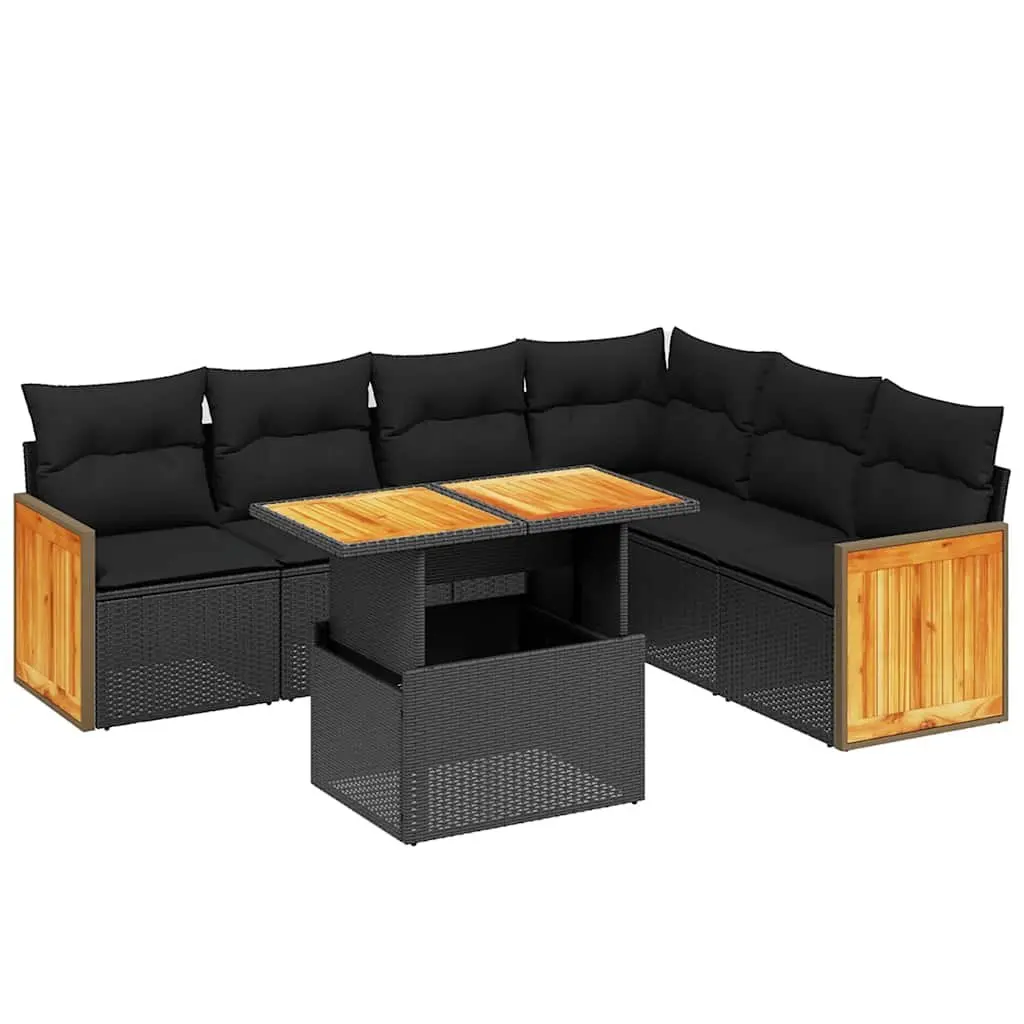 7 Piece Modular Garden Sofa Set with Adjustable Table