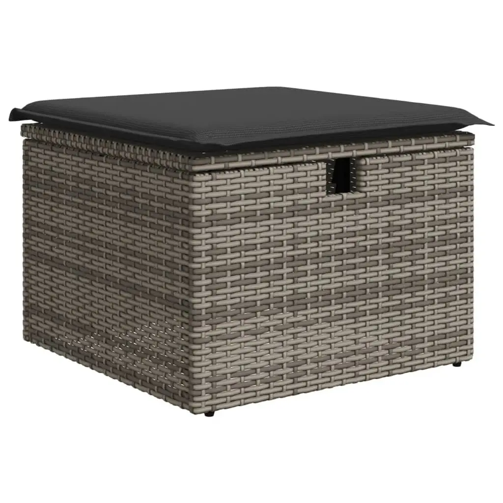 Grey Poly Rattan Garden Sofa Set 8 Pieces