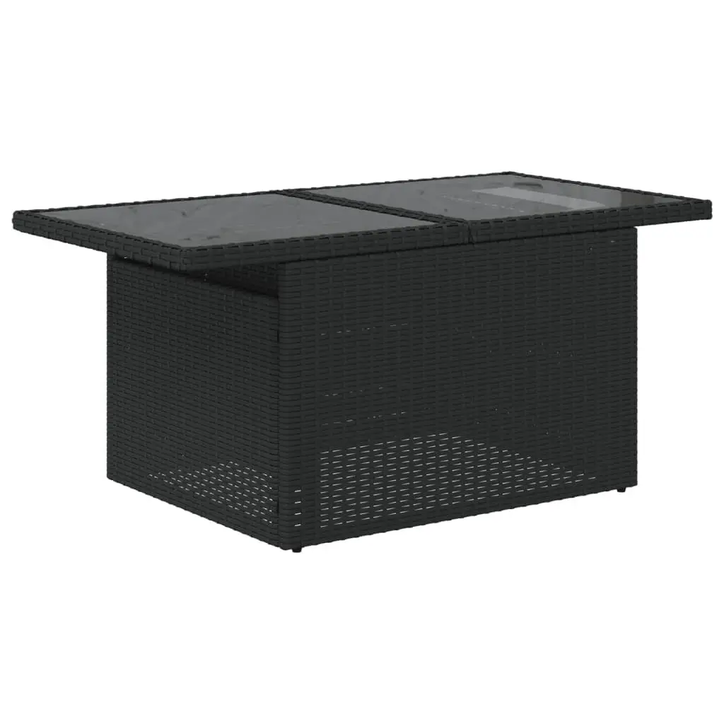 Garden Sofa Set PE Rattan 6 Piece Modular Outdoor Furniture Black