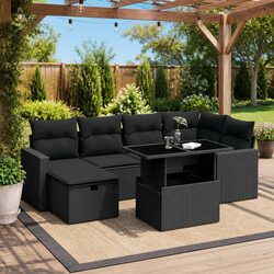 High-Quality 7 Piece Garden Sofa Set with Cushions