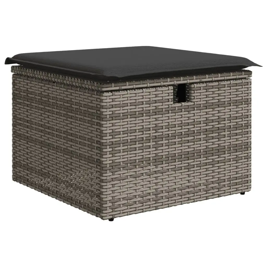 8 Piece Outdoor Rattan Sofa Set with Grey Cushions