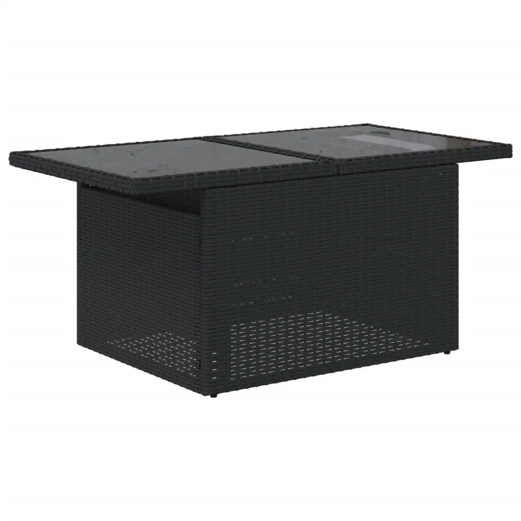 8-Piece Modular Black Garden Sofa Set for Patio Comfort