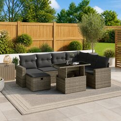 Durable Modular 8-Piece Garden Sofa Set in Grey