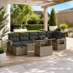 Premium 8-Piece Modular Garden Sofa Set in Grey