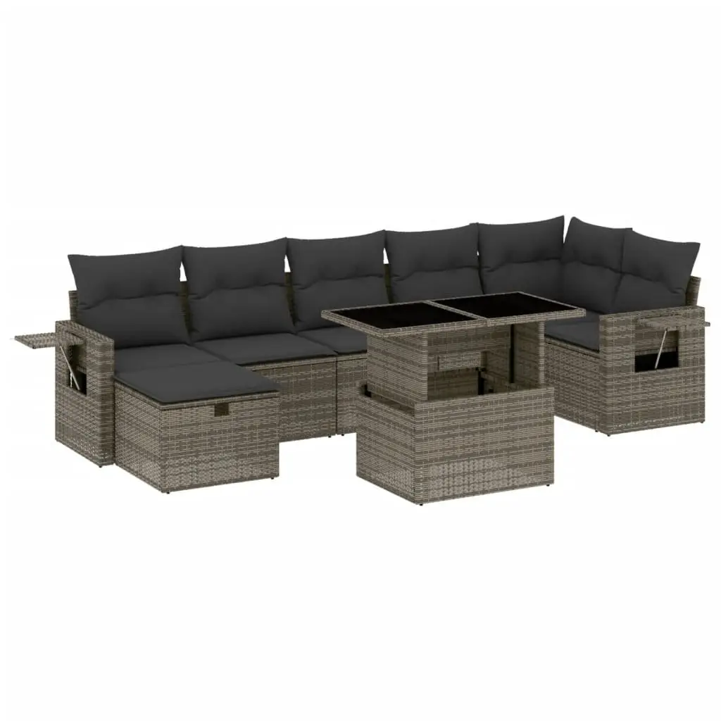 8-Piece Modular Garden Sofa Set in Grey
