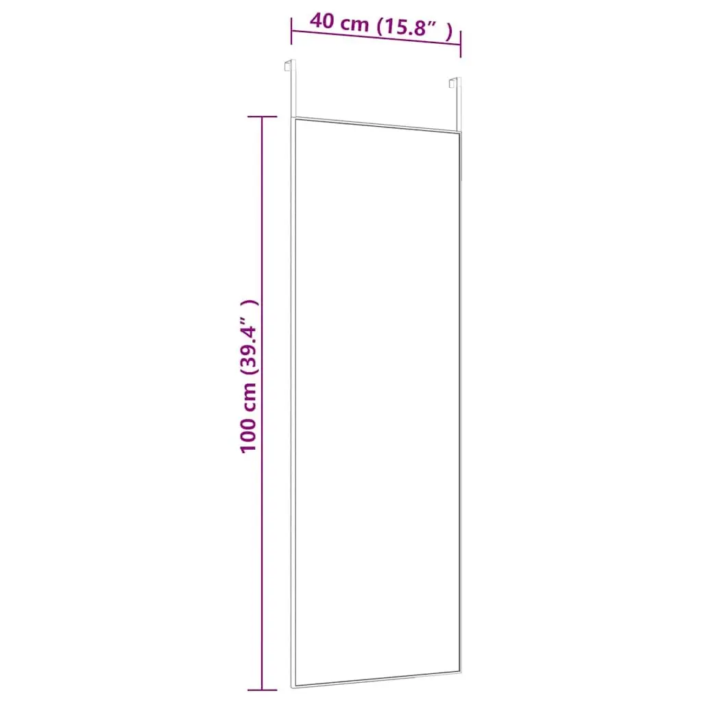 Black Door Mirror 40x100cm with Durable Aluminum Frame