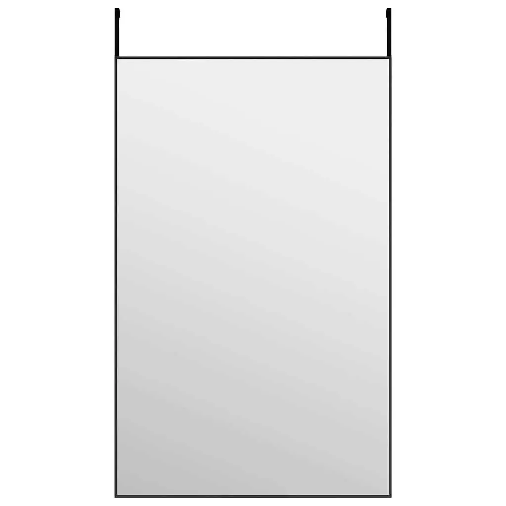 Door Mirror Aluminium Frame 50x80 cm Black
