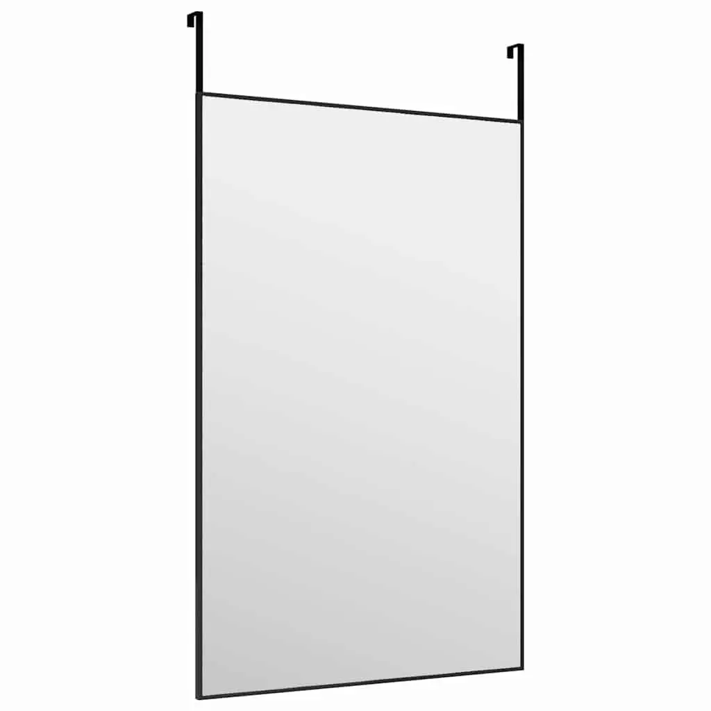 Door Mirror Aluminium Frame 50x80 cm Black