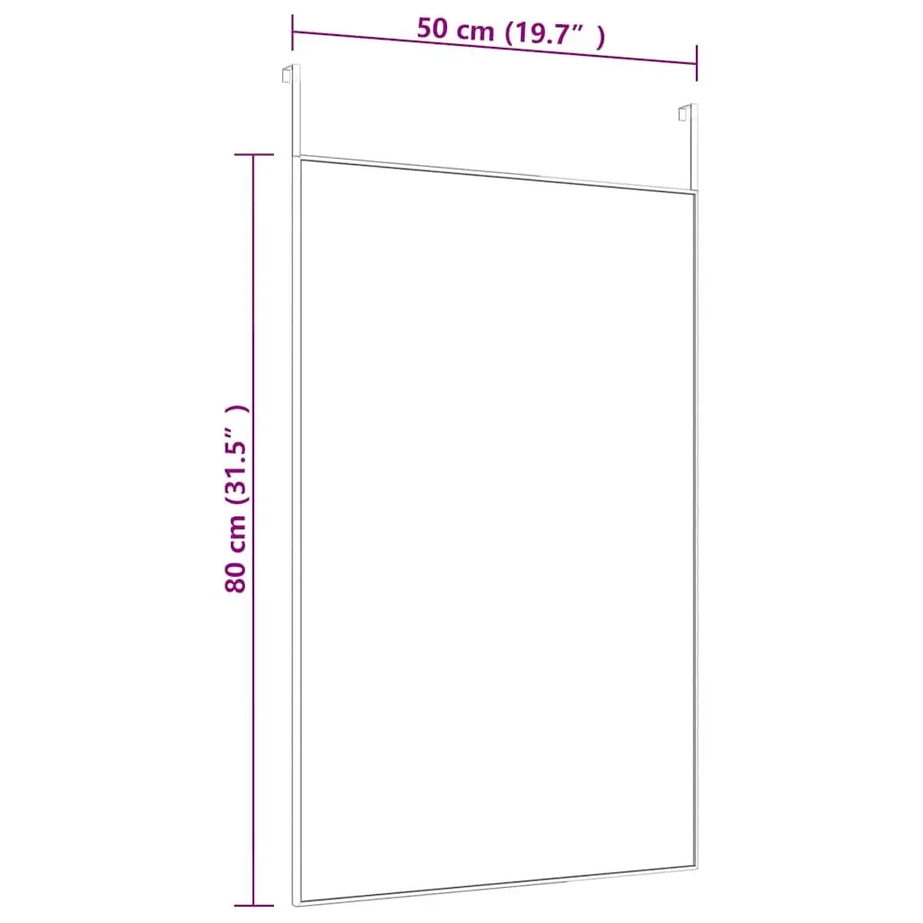 Door Mirror Aluminium Frame 50x80 cm Black