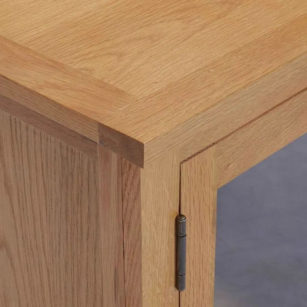 TV Cabinet 110x35x44 cm Brown Solid Oak Wood Storage Unit with Doors