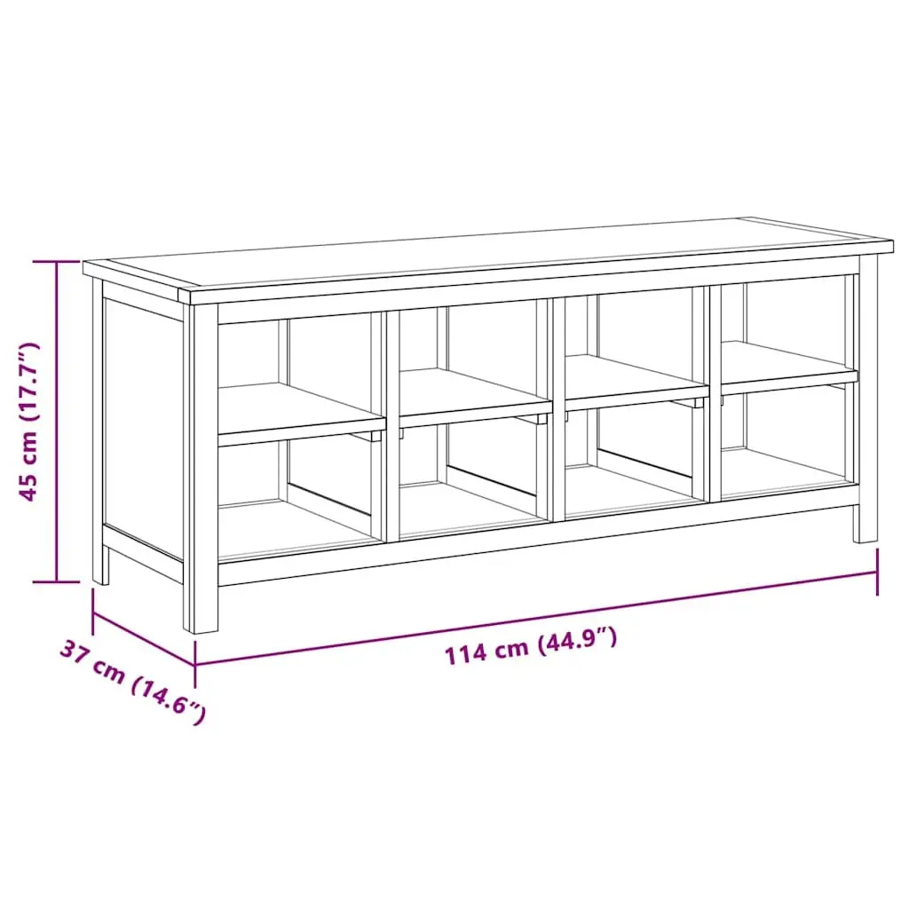 Solid Wood Shoe Rack Bench with 8 Compartments