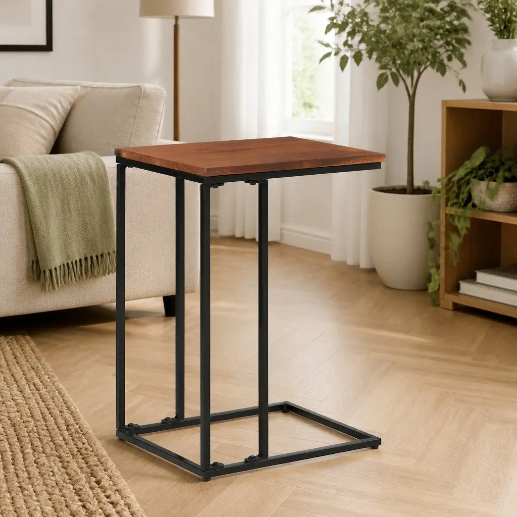 Brown Wooden Accent Table for Living Spaces