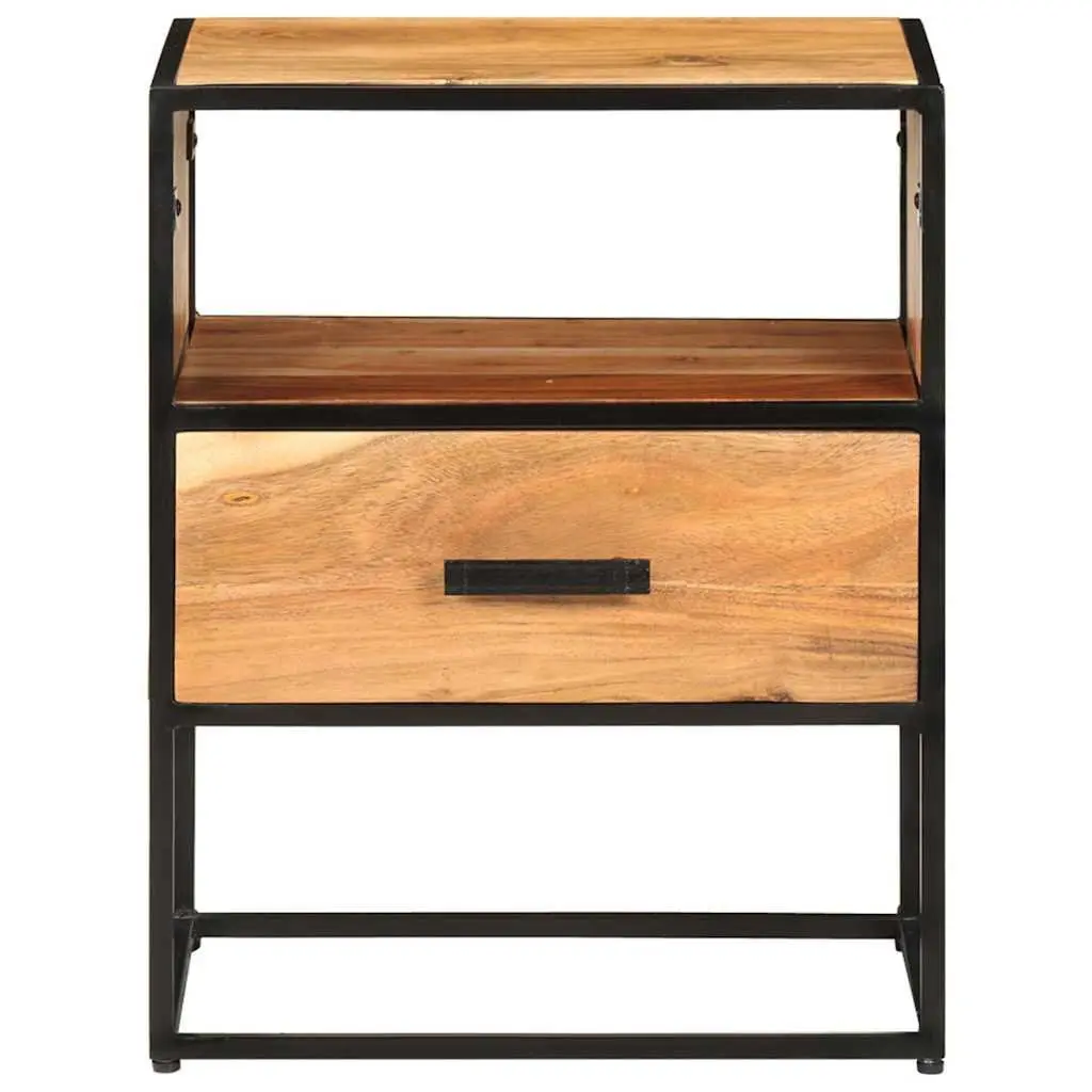 Bedside Table Solid Acacia Wood 40x30x50 cm Brown