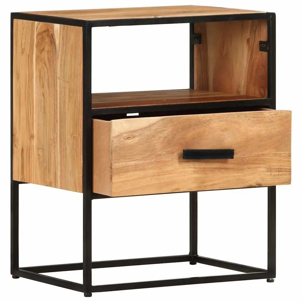 Bedside Table Solid Acacia Wood 40x30x50 cm Brown