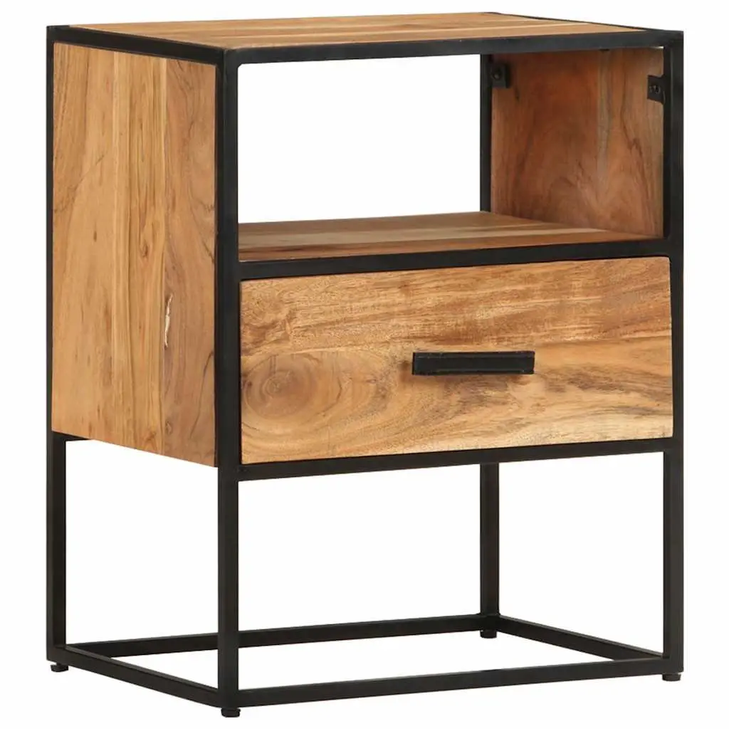 Bedside Table Solid Acacia Wood 40x30x50 cm Brown