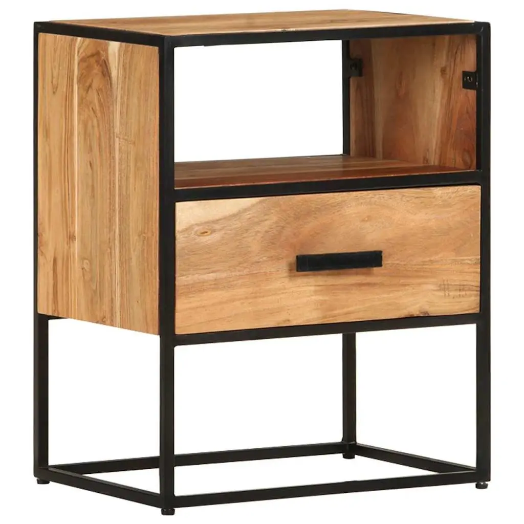 Bedside Table Solid Acacia Wood 40x30x50 cm Brown