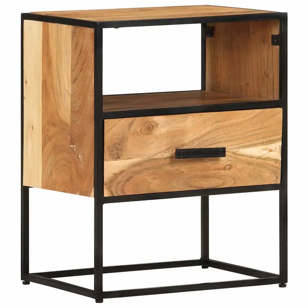 Bedside Table Solid Acacia Wood 40x30x50 cm Brown