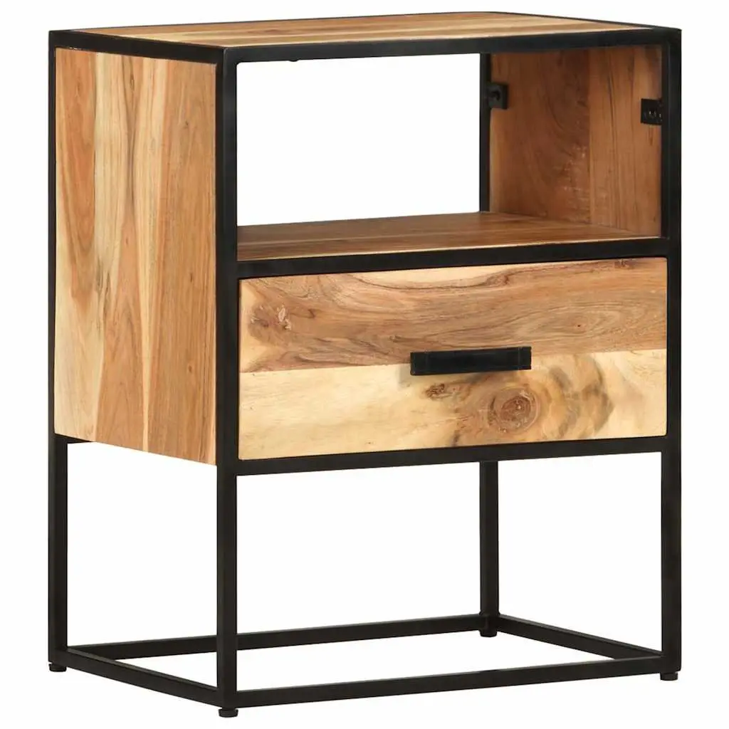 Bedside Table Solid Acacia Wood 40x30x50 cm Brown