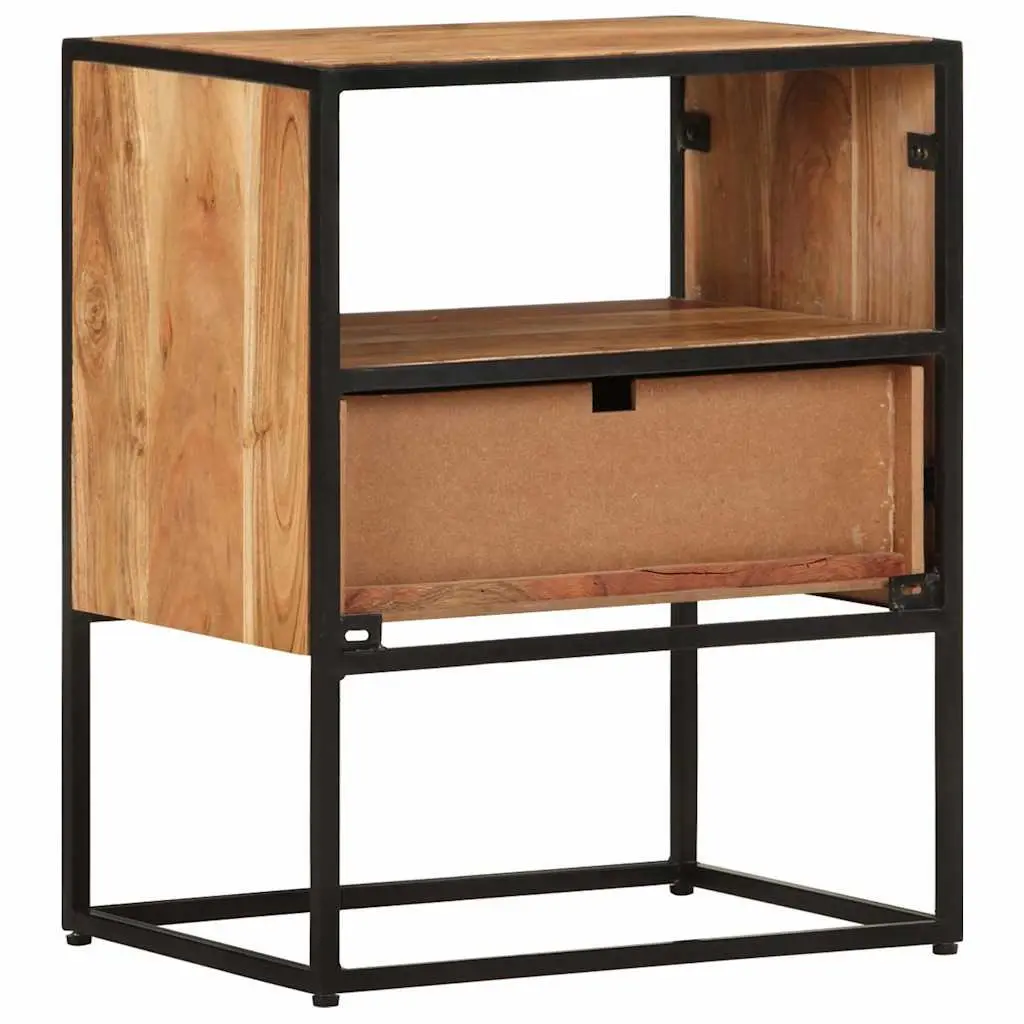 Bedside Table Solid Acacia Wood 40x30x50 cm Brown