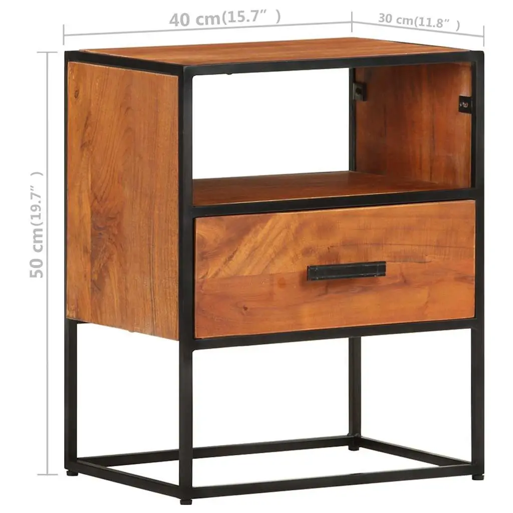 Bedside Table 40x30x50 cm Solid Acacia Wood