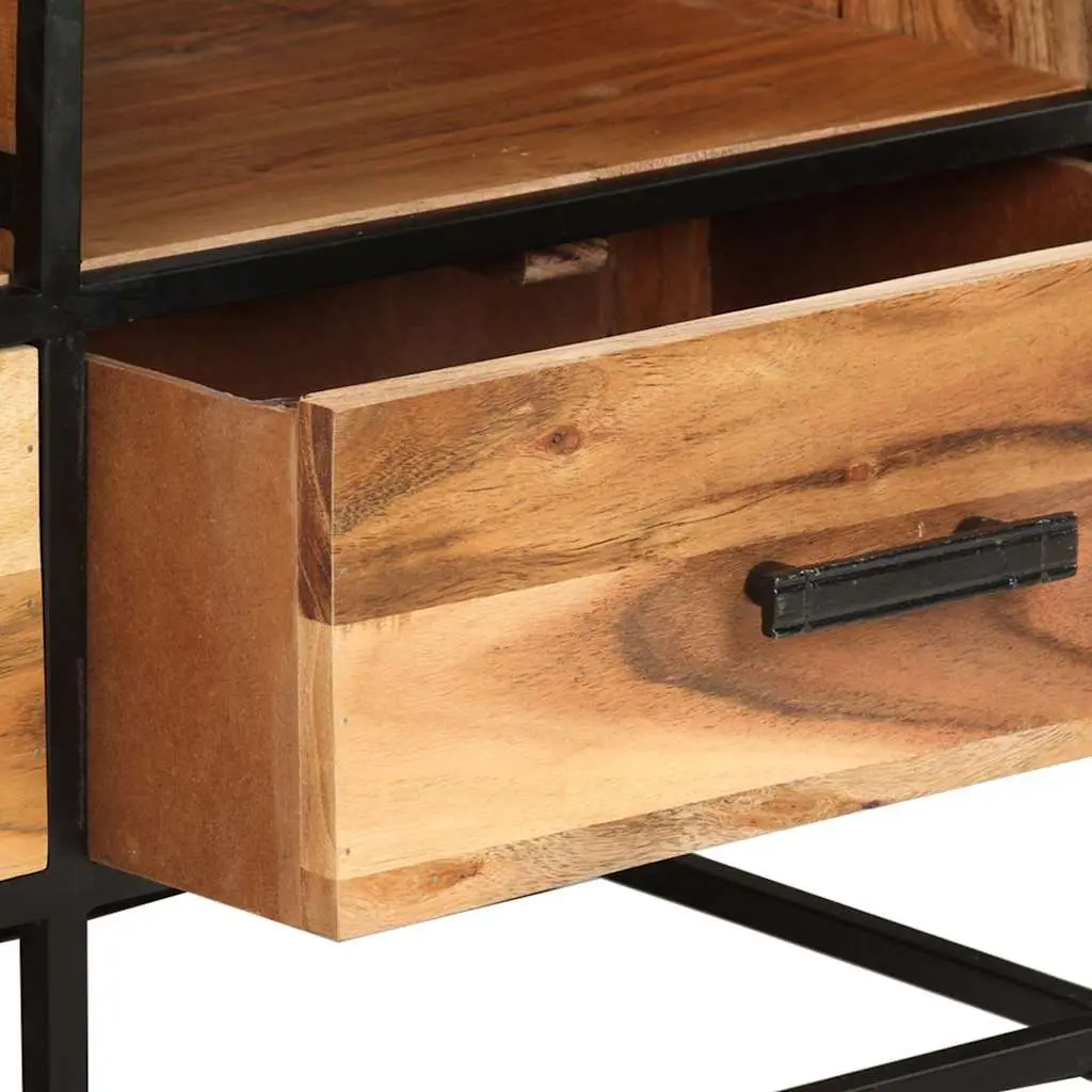TV Cabinet Solid Acacia Wood 110x30x45cm Brown