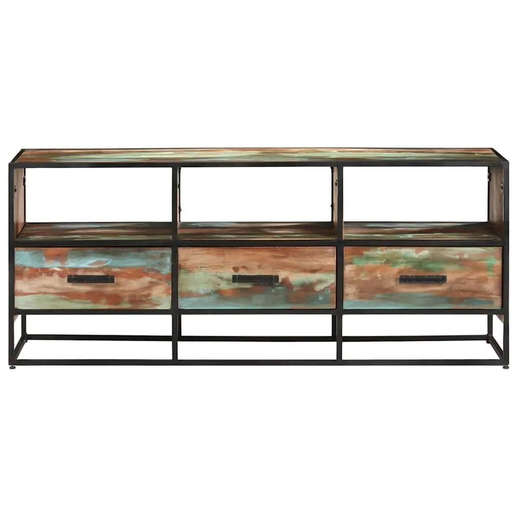 Brown Solid Wood TV Cabinet 110x30x45 cm with Storage