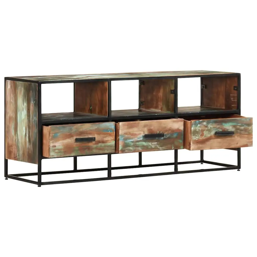 Brown Solid Wood TV Cabinet 110x30x45 cm with Storage